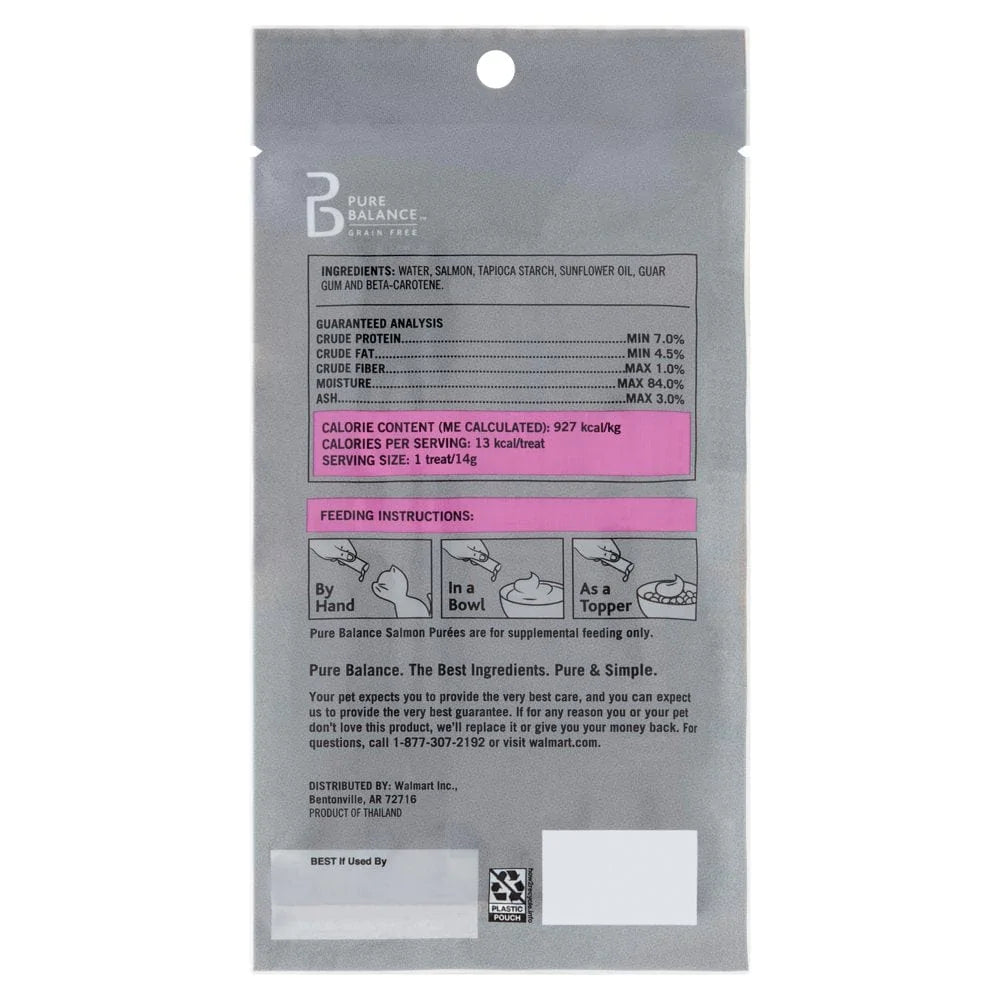 Pure Balance Puree Gourmet Cat Treats with Real Salmon, 0.5 Oz, 4 Count Animals & Pet Supplies > Pet Supplies > Cat Supplies > Cat Treats Wal-Mart Stores, Inc.   