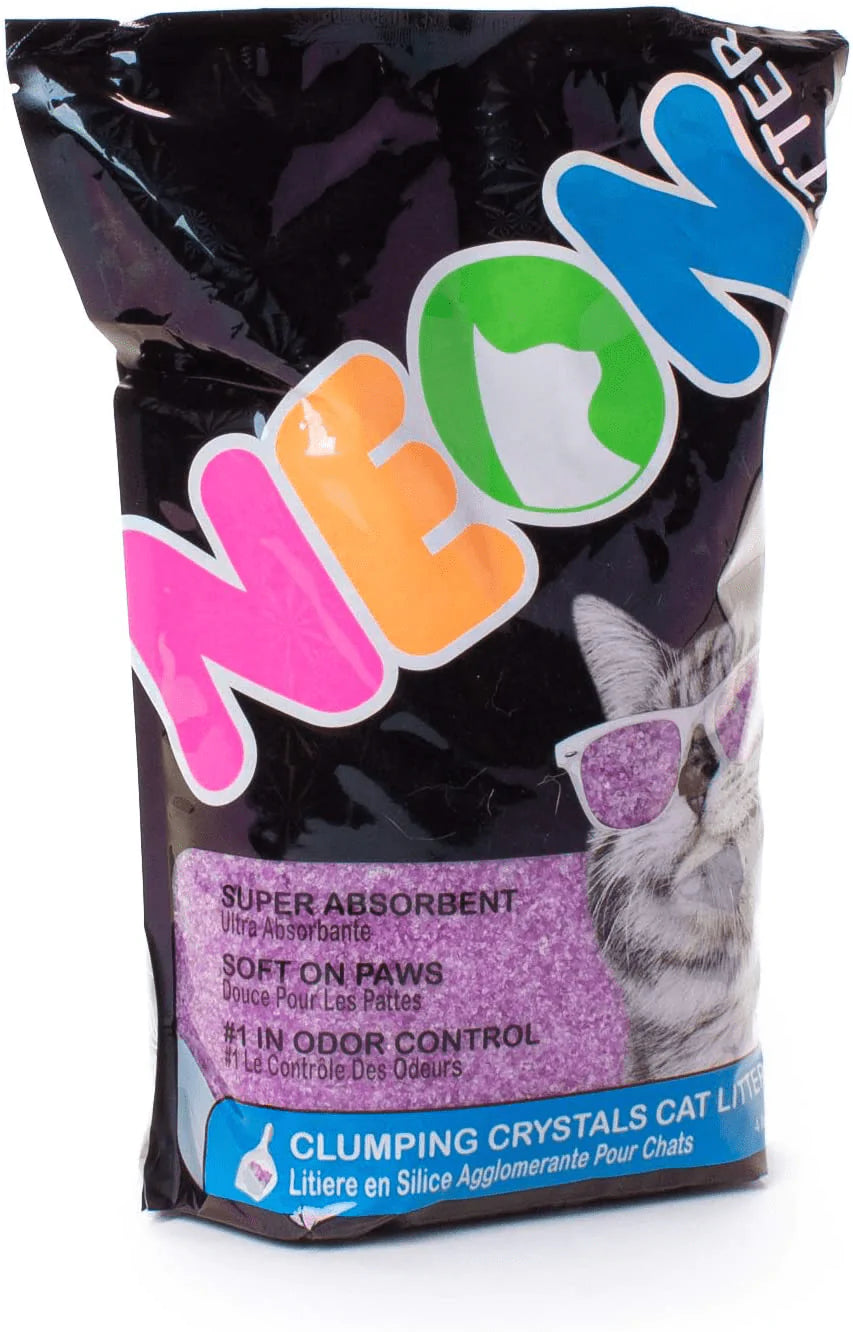 Purple Clumping Crystal Cat Litter, 4 Pound Bag Animals & Pet Supplies > Pet Supplies > Cat Supplies > Cat Litter Neon   