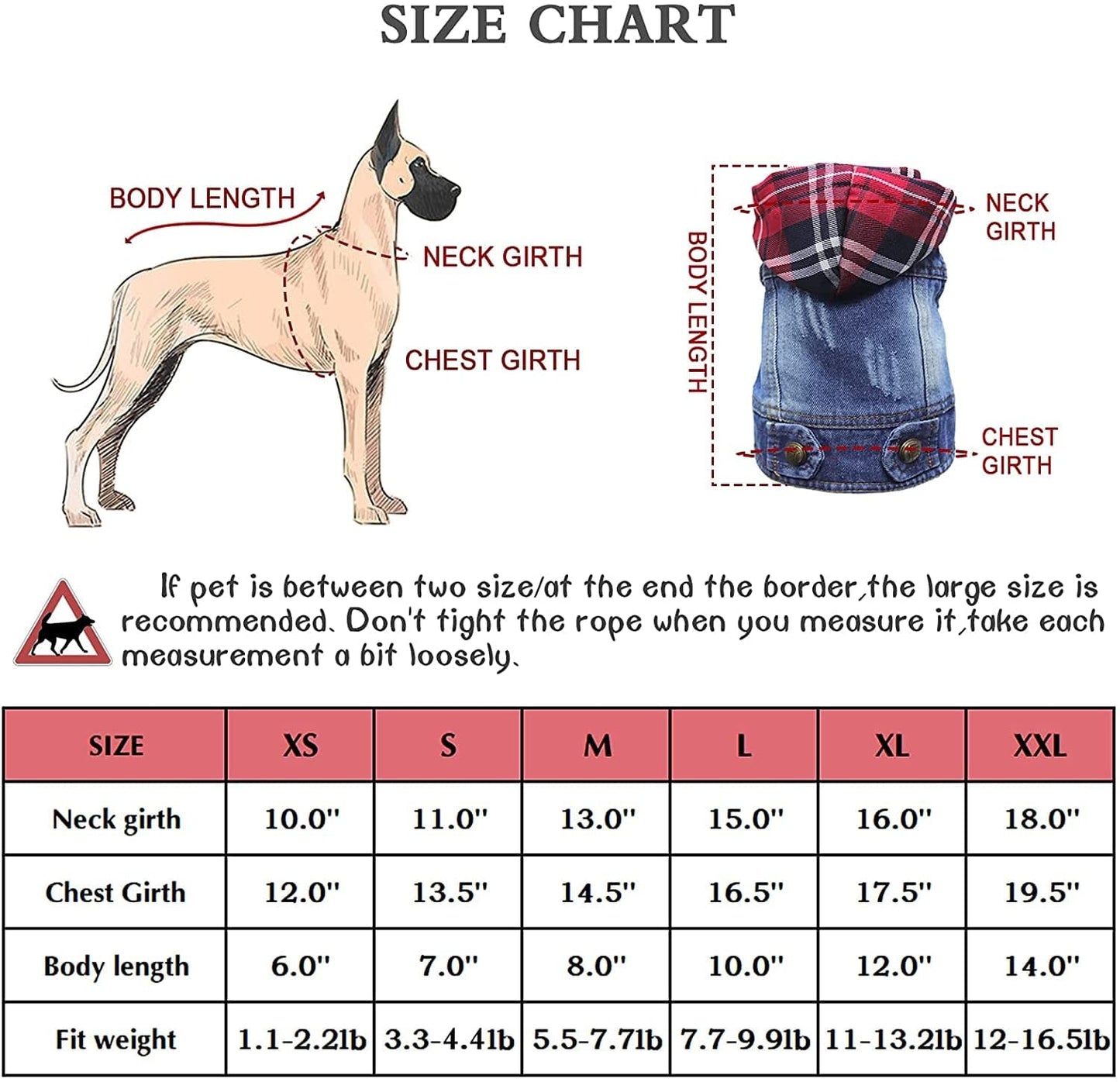 QEQRUG Dog Hoodie Denim Jeans Jacket Coat for Small Medium Dogs Vest Vintage Washed Clothes,Red Plaid Hat,Xs Animals & Pet Supplies > Pet Supplies > Dog Supplies > Dog Apparel QEQRUG   