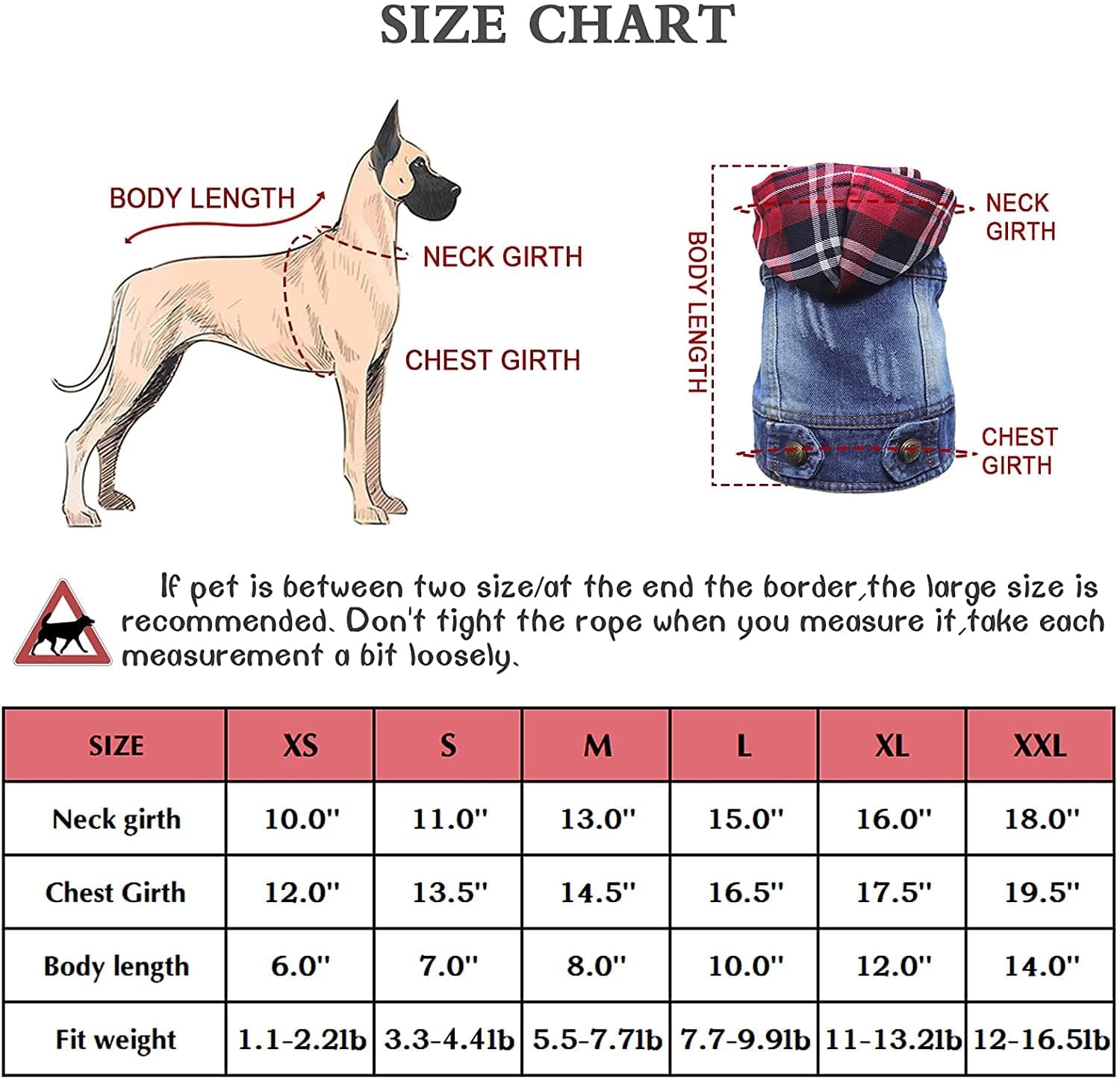 QEQRUG Dog Hoodie Denim Jeans Jacket Coat for Small Medium Dogs Vest Vintage Washed Clothes,Red Plaid Hat,Xs Animals & Pet Supplies > Pet Supplies > Dog Supplies > Dog Apparel QEQRUG   
