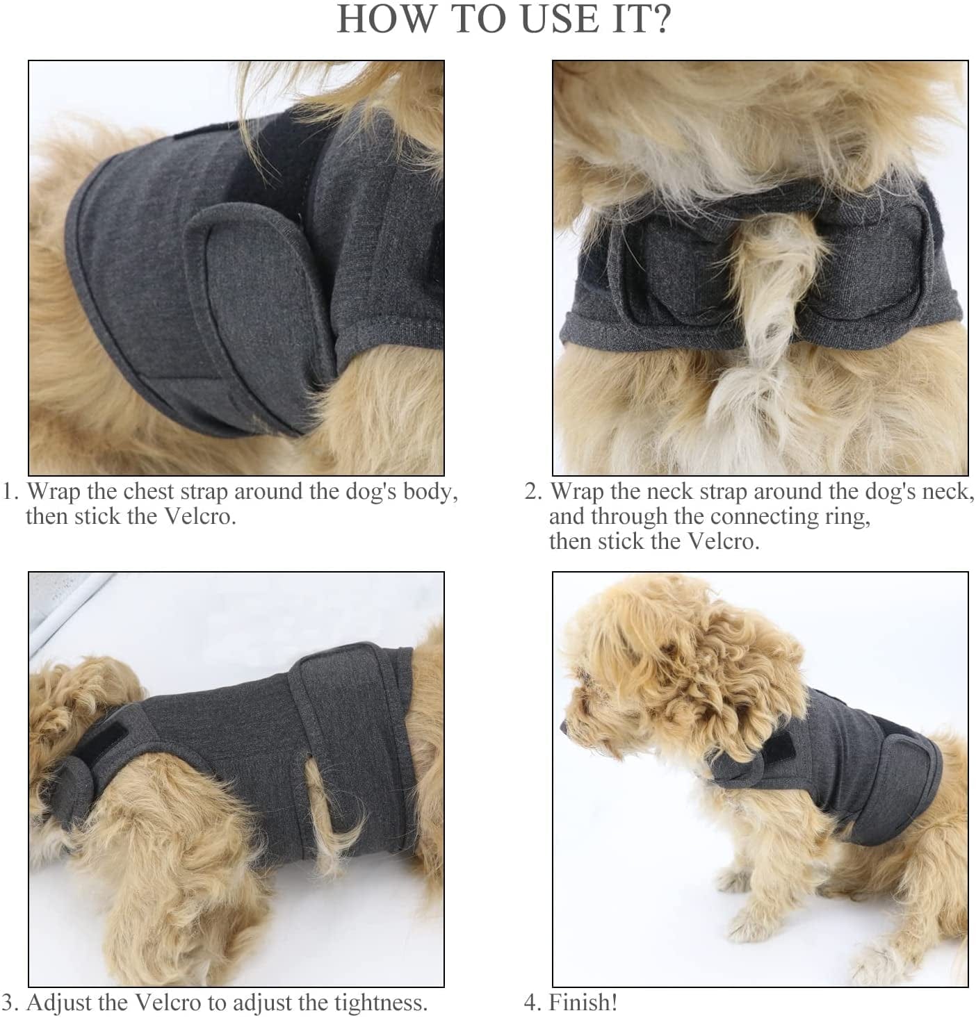 QIYADIN Dog Comfort Dog Anxiety Relief Coat, Breathable Shirts for Dogs, Dog Anxiety Vest Jacket Warp, Puppy Anxiety Calming Vest Wrap (XL) Animals & Pet Supplies > Pet Supplies > Dog Supplies > Dog Apparel PetHouzz   