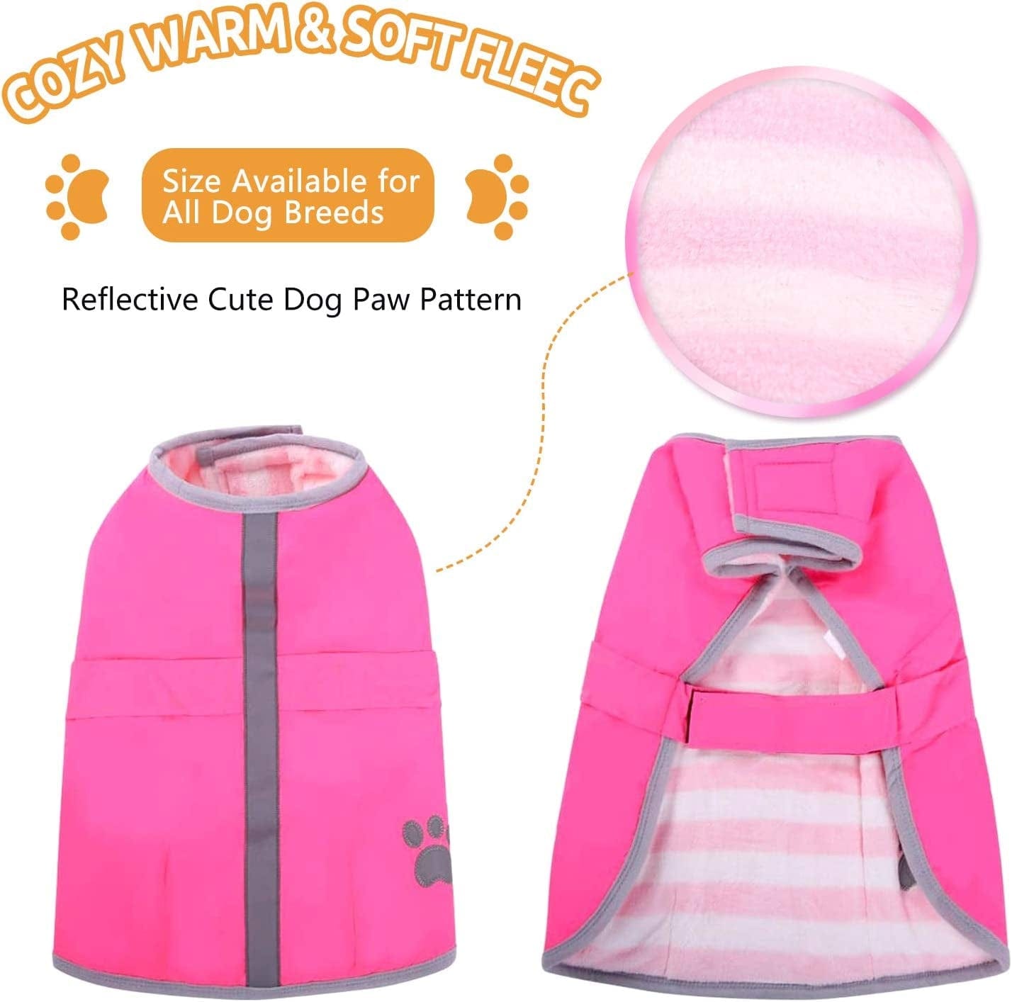 Queenmore Cold Weather Dog Coats Loft Reversible Winter Fleece Dog Vest Waterproof Pet Jacket Available in Extra Small, Small, Medium, Large Extra Large Sizes Animals & Pet Supplies > Pet Supplies > Dog Supplies > Dog Apparel Queenmore   