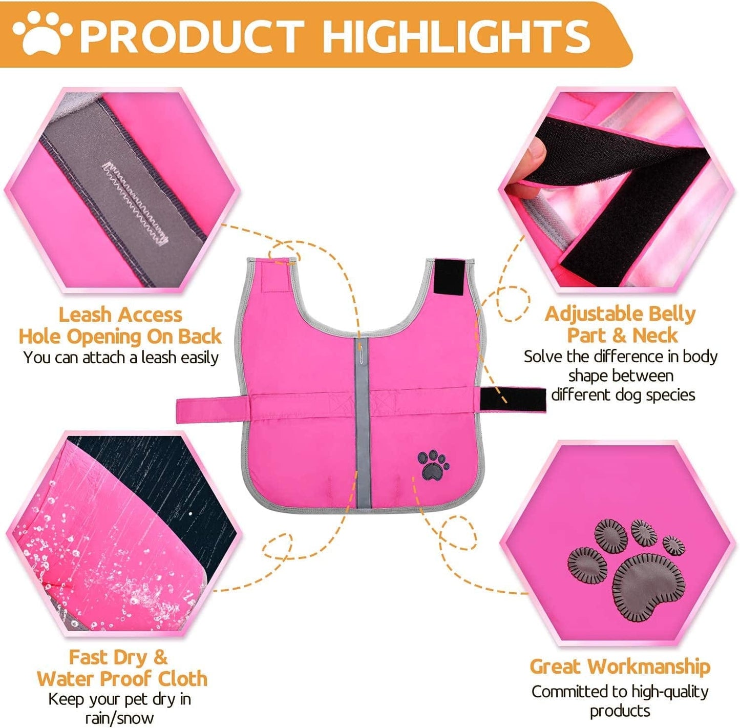 Queenmore Cold Weather Dog Coats Loft Reversible Winter Fleece Dog Vest Waterproof Pet Jacket Available in Extra Small, Small, Medium, Large Extra Large Sizes Animals & Pet Supplies > Pet Supplies > Dog Supplies > Dog Apparel Queenmore   