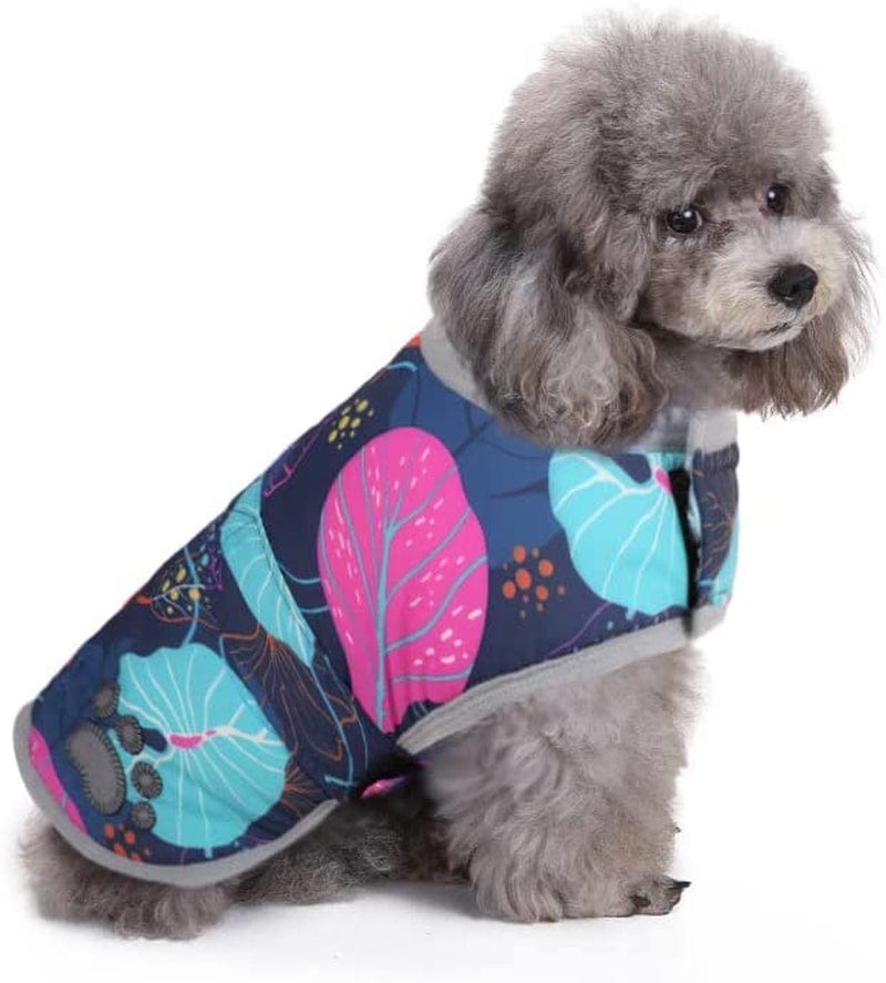 Queenmore Cold Weather Dog Coats Loft Reversible Winter Fleece Dog Vest Waterproof Pet Jacket Available in Extra Small, Small, Medium, Large Extra Large Sizes Animals & Pet Supplies > Pet Supplies > Dog Supplies > Dog Apparel Queenmore Print XX-Large 