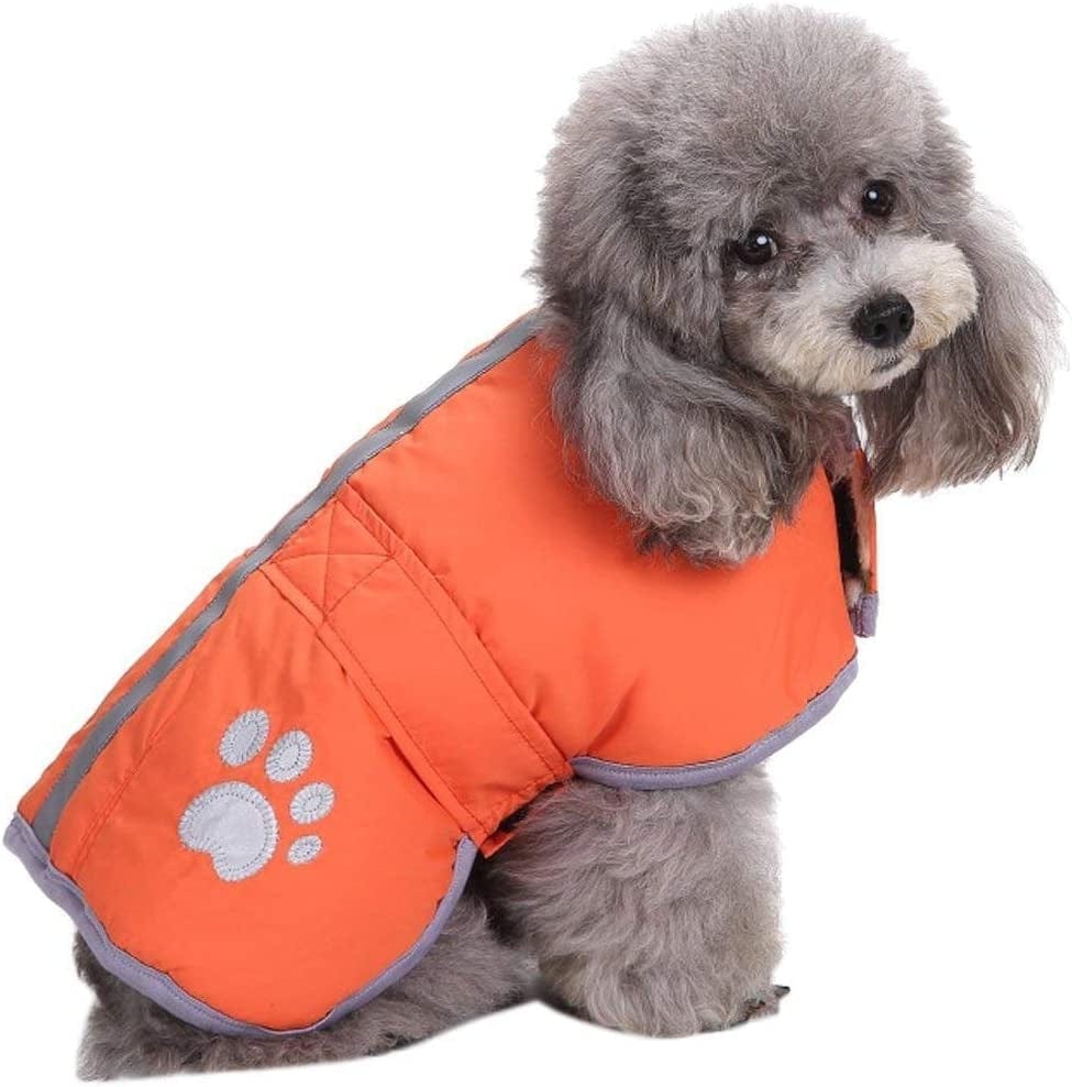 Queenmore Cold Weather Dog Coats Loft Reversible Winter Fleece Dog Vest Waterproof Pet Jacket Available in Extra Small, Small, Medium, Large Extra Large Sizes Animals & Pet Supplies > Pet Supplies > Dog Supplies > Dog Apparel Queenmore Orange Small 