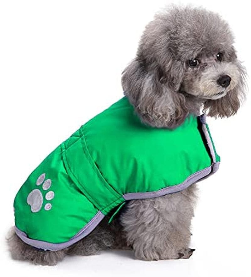Queenmore Cold Weather Dog Coats Loft Reversible Winter Fleece Dog Vest Waterproof Pet Jacket Available in Extra Small, Small, Medium, Large Extra Large Sizes Animals & Pet Supplies > Pet Supplies > Dog Supplies > Dog Apparel Queenmore Green Small 