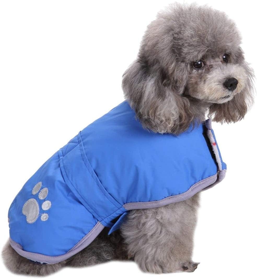 Queenmore Cold Weather Dog Coats Loft Reversible Winter Fleece Dog Vest Waterproof Pet Jacket Available in Extra Small, Small, Medium, Large Extra Large Sizes Animals & Pet Supplies > Pet Supplies > Dog Supplies > Dog Apparel Queenmore Blue Small 
