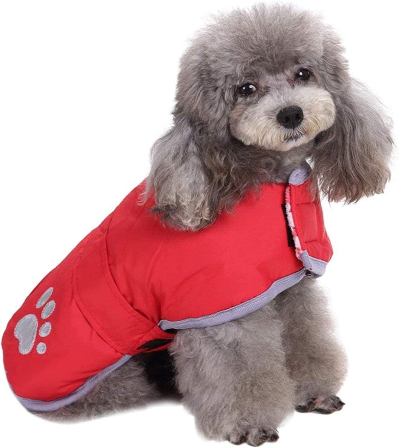 Queenmore Cold Weather Dog Coats Loft Reversible Winter Fleece Dog Vest Waterproof Pet Jacket Available in Extra Small, Small, Medium, Large Extra Large Sizes Animals & Pet Supplies > Pet Supplies > Dog Supplies > Dog Apparel Queenmore Red X-Small 