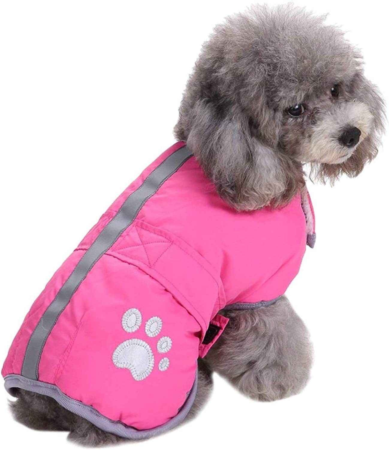 Queenmore Cold Weather Dog Coats Loft Reversible Winter Fleece Dog Vest Waterproof Pet Jacket Available in Extra Small, Small, Medium, Large Extra Large Sizes Animals & Pet Supplies > Pet Supplies > Dog Supplies > Dog Apparel Queenmore Pink X-Large 