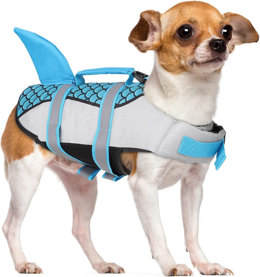 Kuoser Dog Life Jacket High Floatation Blue Whale Shape Pet Life Vest Dog  Swimsuit with Reflective Fish Scale Dog Safety Preserver Lifesaver with  Rescue Handle for Small Medium Large Dogs Pink XL
