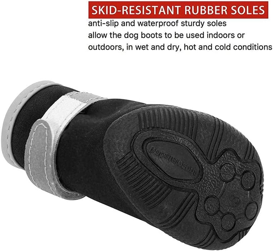 QUMY Dog Shoes for Small Dogs, Puppy Dog Boots & Paw Protectors for Winter Snowy Day, Summer Hot Pavement, Waterproof in Rainy Weather, Ourdoor Walking, Indoor Hardfloors anti Slip Rubber Sole Black Animals & Pet Supplies > Pet Supplies > Dog Supplies > Dog Apparel QUMY   