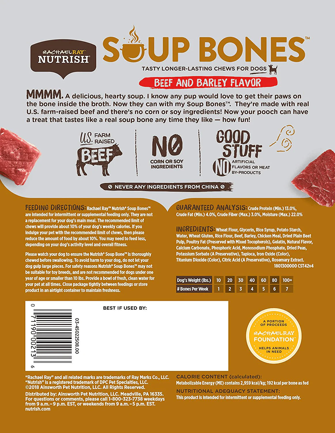 Rachael Ray Nutrish Soup Bones Longer Lasting Dog Treat Chews Animals & Pet Supplies > Pet Supplies > Bird Supplies > Bird Treats Rachael Ray Nutrish   