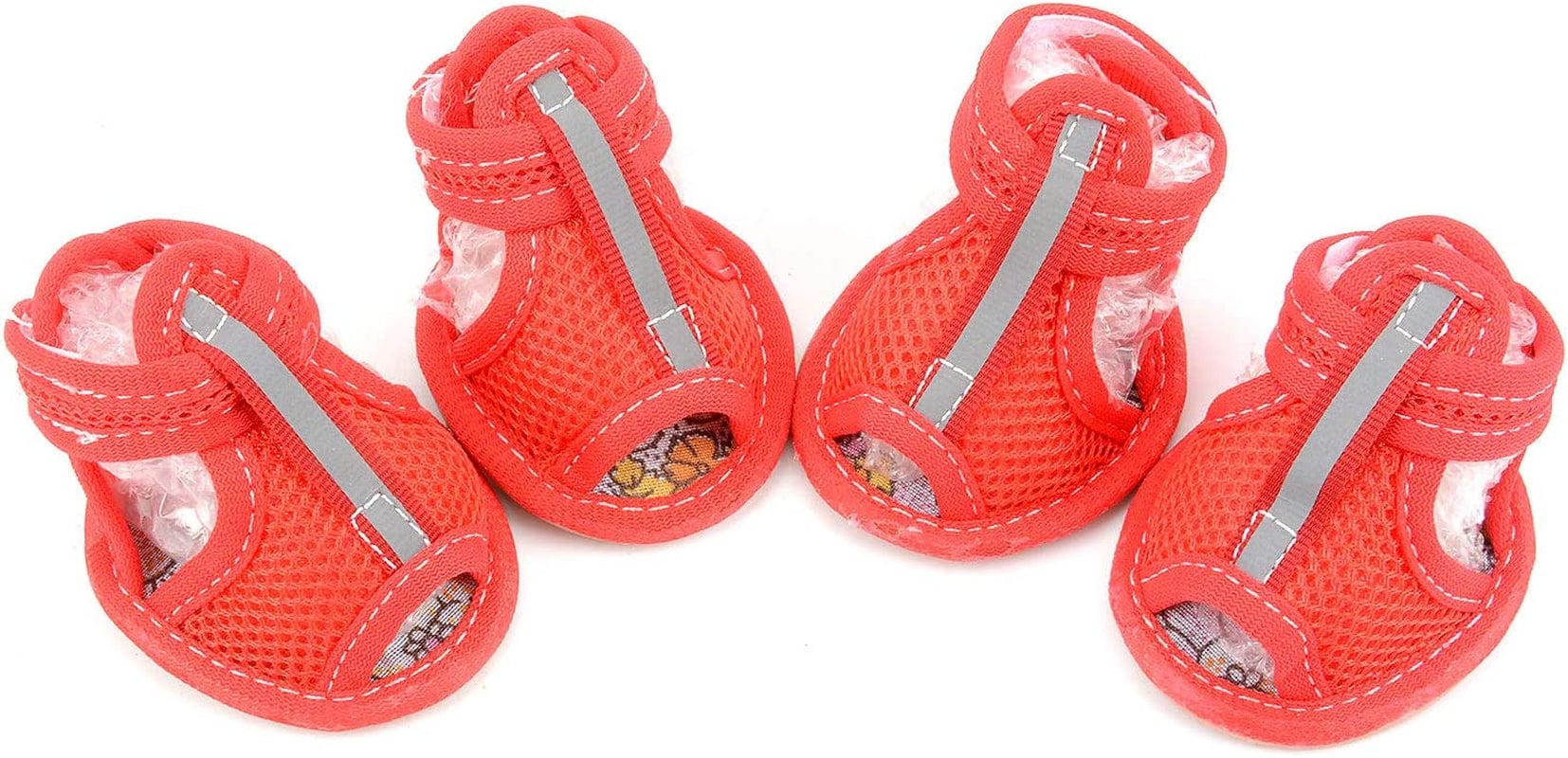 Ranphy Small Dog Sandals Water Resistant Summer Paw Protector Anti-Slip Shoes for Boy Girl Breathable Mesh Dog Shoes Pink XS Animals & Pet Supplies > Pet Supplies > Dog Supplies > Dog Apparel Ranphy Red 2#(LxW:1.57" * 1.18") 