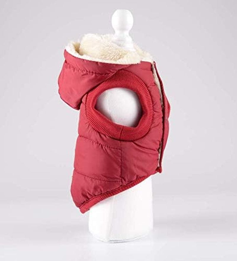 RC Gearpro Dog Clothes Winter Cotton-Padded Jacket Hoodies Cat Puppy Cold Weather Coats Vest for Small Medium Large Dog (M, RED) Animals & Pet Supplies > Pet Supplies > Dog Supplies > Dog Apparel RC GearPro   