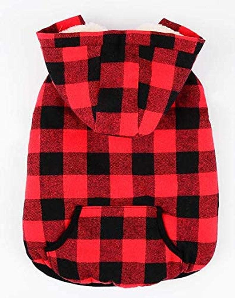 RC Gearpro Windproof British Style Plaid Dog Vest Hooded Shirt Coat Dog Apparel Cold Weather Dog Jacket for Puppy Small Medium Large Dog Animals & Pet Supplies > Pet Supplies > Dog Supplies > Dog Apparel RC GearPro   