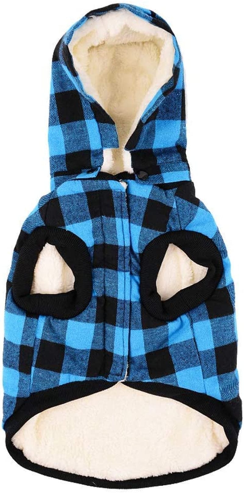 RC Gearpro Windproof British Style Plaid Dog Vest Hooded Shirt Coat Dog Apparel Cold Weather Dog Jacket for Puppy Small Medium Large Dog Animals & Pet Supplies > Pet Supplies > Dog Supplies > Dog Apparel RC GearPro BLUE L 