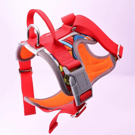 Red No Pull Dog Harness, No Choke Front Lead Dog Reflective Harness, Adjustable Soft Padded Pet Vest with Easy Control Handle for Small to Large Dog (M) Animals & Pet Supplies > Pet Supplies > Dog Supplies > Dog Apparel YIWU MIYI CO.,LTD   