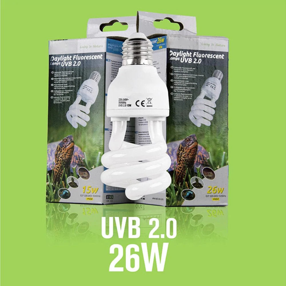 ✪ Reptile UVB Energy Saving Tortoise Basking Spiral Lamp Heat Light Bulb for Reptiles Truly Sun-Like Bright Amphibian Pet  Eston   
