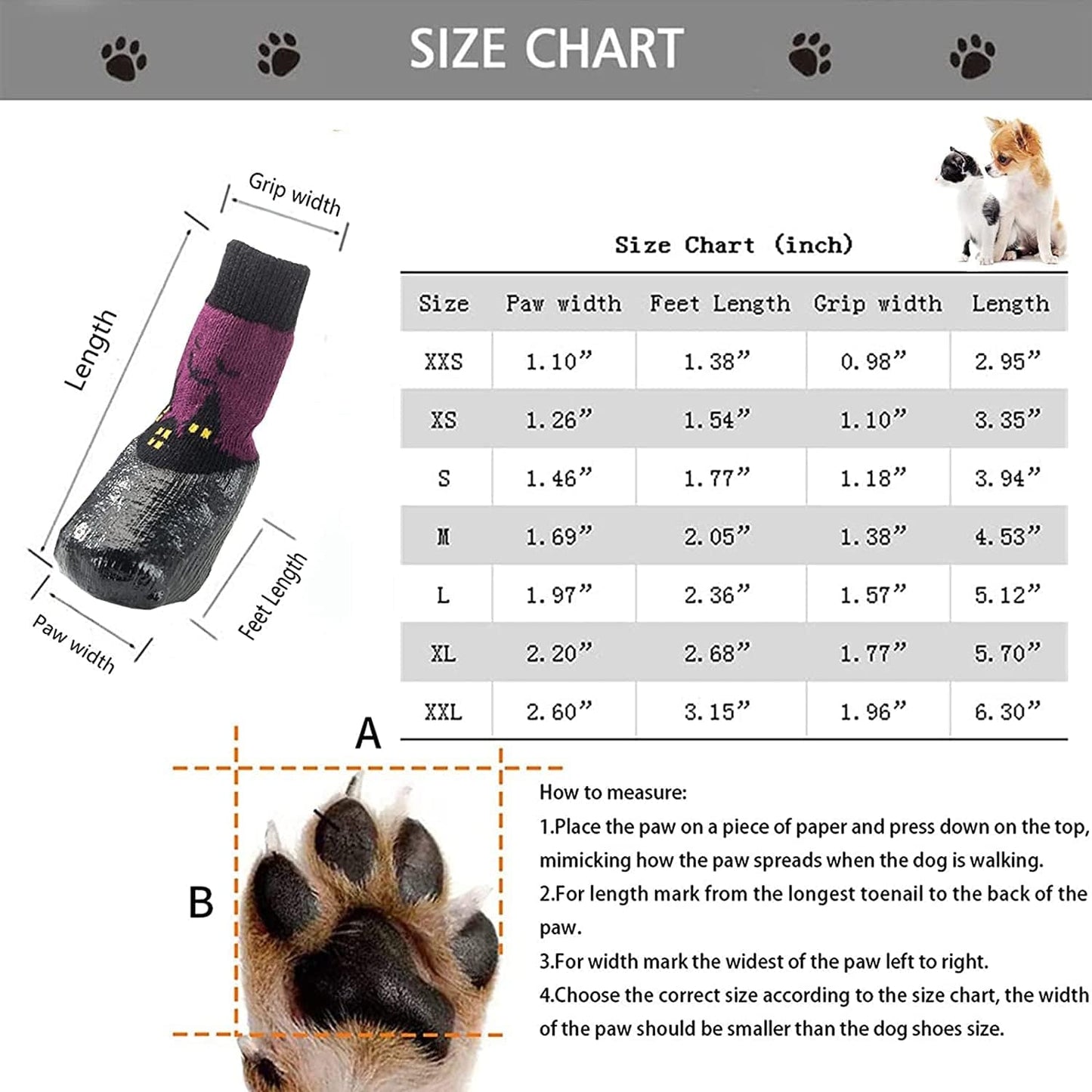 Riccioofy Dog Socks,Dog Shoes Paw Protectors with Straps Traction Control Anti-Slip Waterproof Dog Boots Suitable for Small Medium Large Dogs and Cats 4 Pack Animals & Pet Supplies > Pet Supplies > Dog Supplies > Dog Apparel Riccioofy   