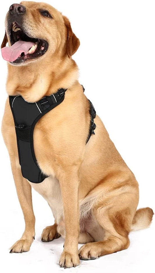 RIDVANVAN Dog Harness No Choke No-Pull Pet Harness Adjustable Soft Padded Vest Reflective Pet Breathable Comfortable Vest for Large Dogs Two Attachment Leash Black Small Animals & Pet Supplies > Pet Supplies > Dog Supplies > Dog Apparel RIDVANVAN black Small(chest 13.38"-24.80") 