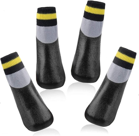 Rilexawhile Dog Shoes Boots Socks for Dogs Cat Socks Pet Socks Waterproof Paw Protectors Socks with Straps Traction Non-Slip Soles Boot Shoes for Small Medium Large Dogs (XXL, Black and Gray) (M) Animals & Pet Supplies > Pet Supplies > Dog Supplies > Dog Apparel RilexAwhile   