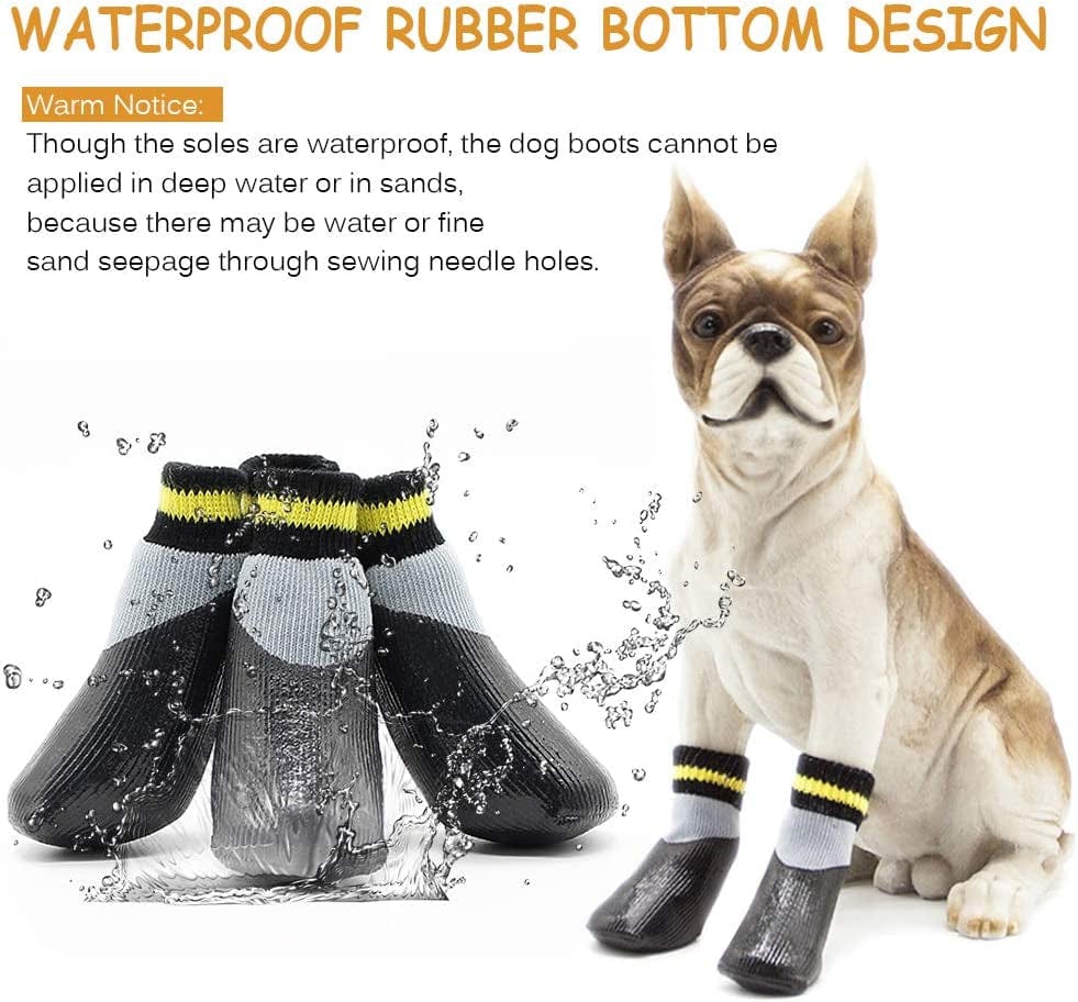 Rilexawhile Dog Shoes Boots Socks for Dogs Cat Socks Pet Socks Waterproof Paw Protectors Socks with Straps Traction Non-Slip Soles Boot Shoes for Small Medium Large Dogs (XXL, Black and Gray) (M) Animals & Pet Supplies > Pet Supplies > Dog Supplies > Dog Apparel RilexAwhile   