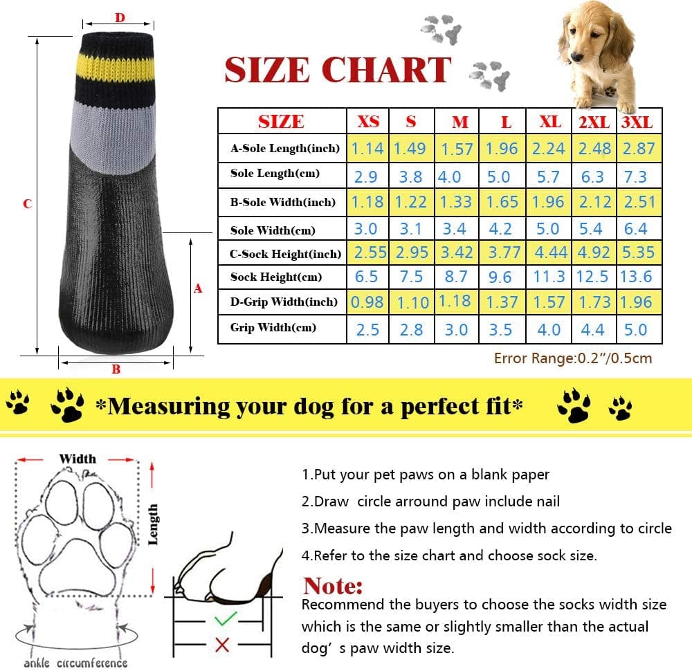 Rilexawhile Dog Shoes Boots Socks for Dogs Cat Socks Pet Socks Waterproof Paw Protectors Socks with Straps Traction Non-Slip Soles Boot Shoes for Small Medium Large Dogs (XXL, Black and Gray) (M) Animals & Pet Supplies > Pet Supplies > Dog Supplies > Dog Apparel RilexAwhile   
