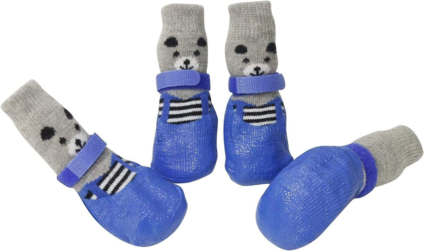 Rilexawhile Dog Socks Boots Shoes for Dogs Cat Socks Non-Slip Soles Adjustable Dog Cat Paw Socks Fit for Indoor Outdoor Use (Large, Black) Animals & Pet Supplies > Pet Supplies > Dog Supplies > Dog Apparel Hellopet Blue Large 