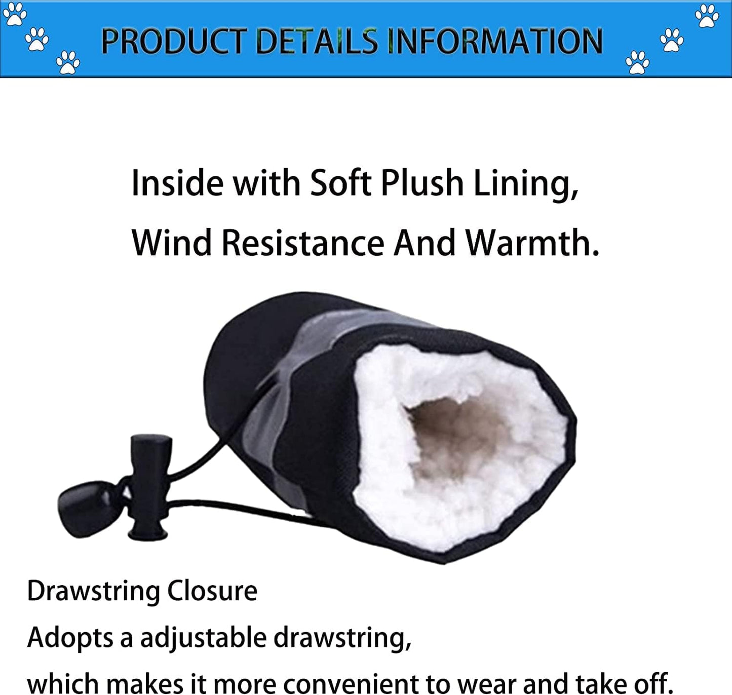 RMAMSCOV Pet Dog Shoes, 4Pcs anti Slip Dog Boots Paw Protector with Adjustable Reflective Straps,Waterproof Winter Warm Comfortable Paw Protector for for Small Medium Pets Cats Dogs (#4, Black) Animals & Pet Supplies > Pet Supplies > Dog Supplies > Dog Apparel RMAMSCOV   