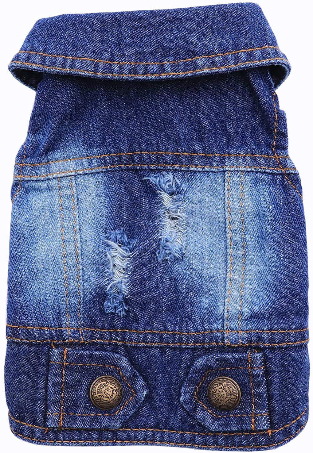 Rooroopet Pet Clothes,Dog Jeans Jacket,Cool Blue Denim Coat,Small Medium Dogs Cats, Lapel Vests Cats Classic Puppy Blue Vintage,Machine Washed Clothes Animals & Pet Supplies > Pet Supplies > Dog Supplies > Dog Apparel Rooroopet Blue Large 