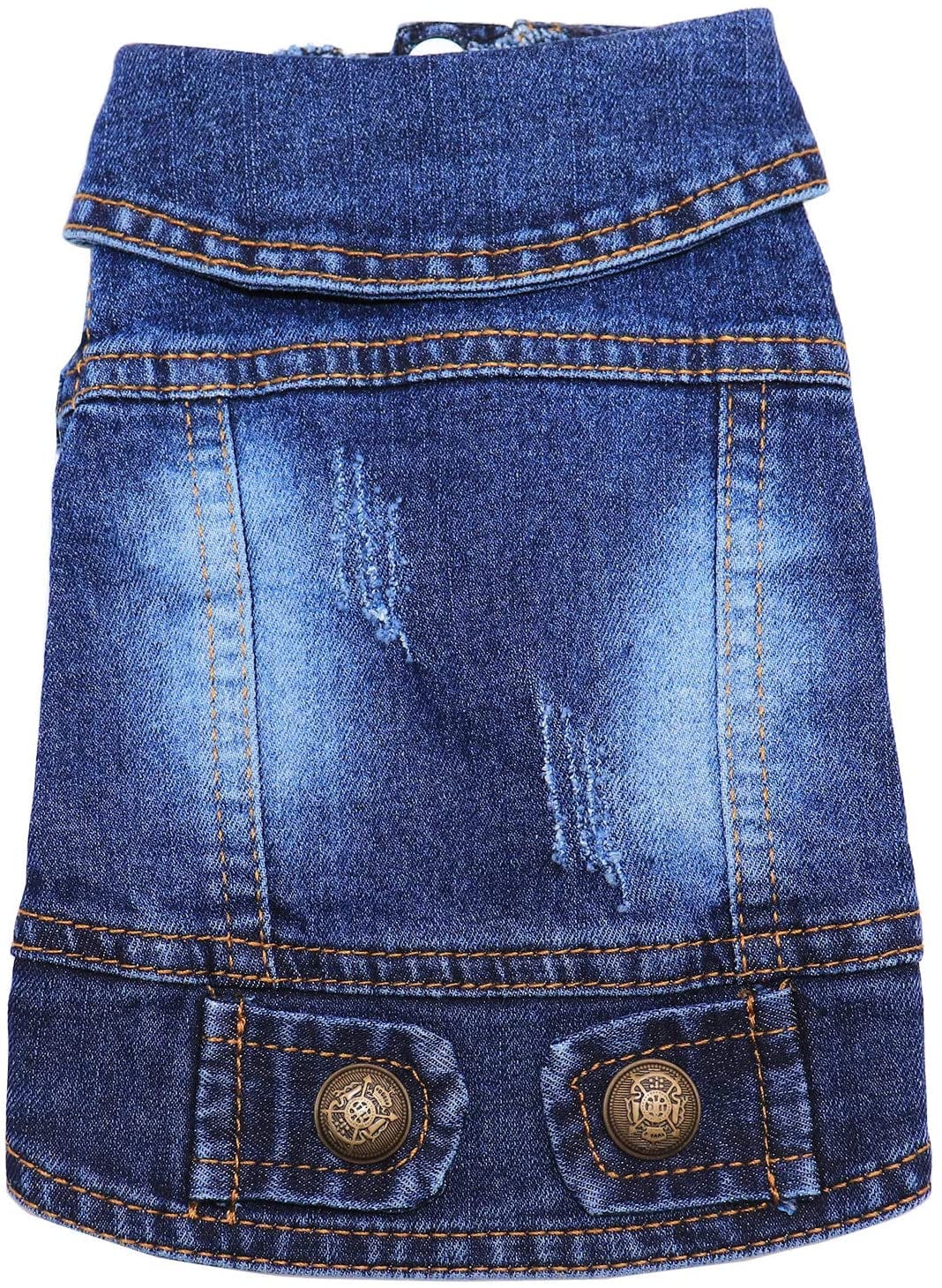 Rooroopet Pet Clothes,Dog Jeans Jacket,Cool Blue Denim Coat,Small Medium Dogs Cats, Lapel Vests Cats Classic Puppy Blue Vintage,Machine Washed Clothes Animals & Pet Supplies > Pet Supplies > Dog Supplies > Dog Apparel Rooroopet Blue Type 1 XX-Large 