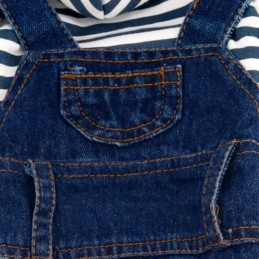 Rooroopet Pet Denim Dog Jeans Jumpsuit Overall Strip Hoodie Coat Classic Jacket Puppy Blue Vintage Washed for Small Medium Dogs and Cats Animals & Pet Supplies > Pet Supplies > Dog Supplies > Dog Apparel rooroopet   