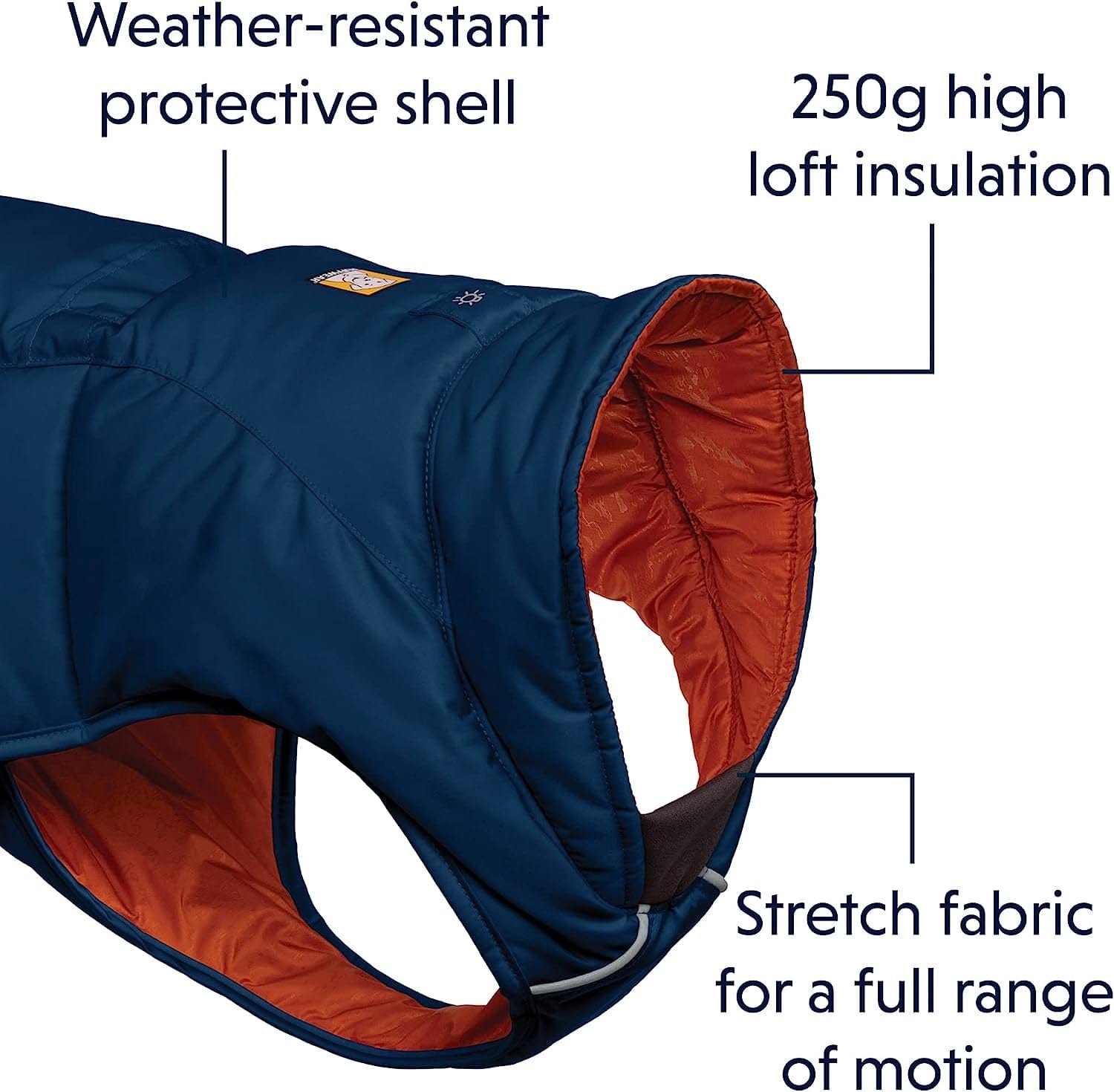 RUFFWEAR, Quinzee Insulated, Water-Resistant Jacket for Dogs with Stuff Sack, Blue Moon, X-Small Animals & Pet Supplies > Pet Supplies > Dog Supplies > Dog Apparel RUFFWEAR   