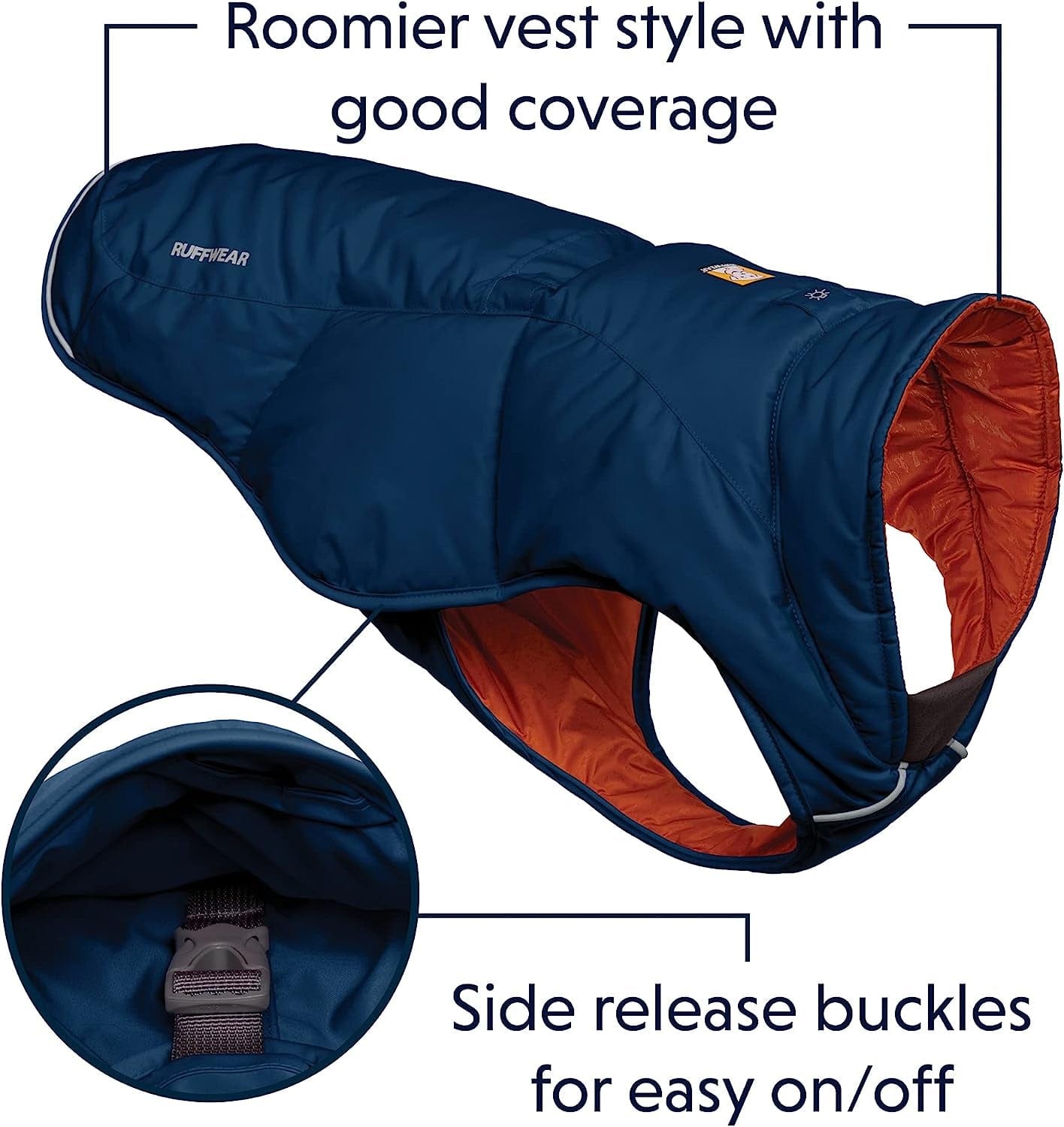 RUFFWEAR, Quinzee Insulated, Water-Resistant Jacket for Dogs with Stuff Sack, Blue Moon, X-Small Animals & Pet Supplies > Pet Supplies > Dog Supplies > Dog Apparel RUFFWEAR   