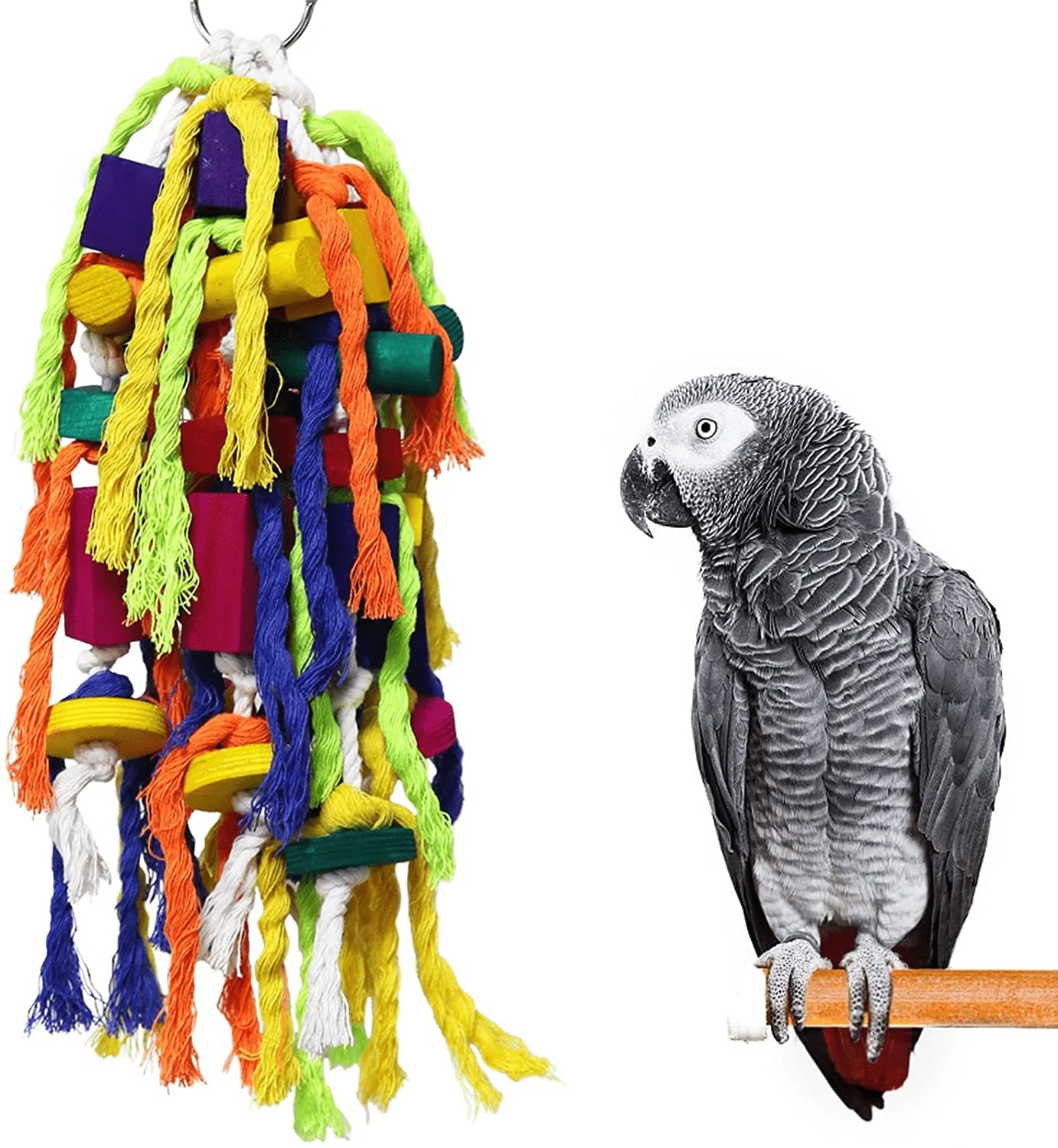 Rypet Large and Small Parrot Chewing Toys - Parrot Cage Bite Toys Wooden Block Tearing Toys for Conures Cockatiels African Grey and Other Amazon Parrots Animals & Pet Supplies > Pet Supplies > Bird Supplies > Bird Toys Rypet   