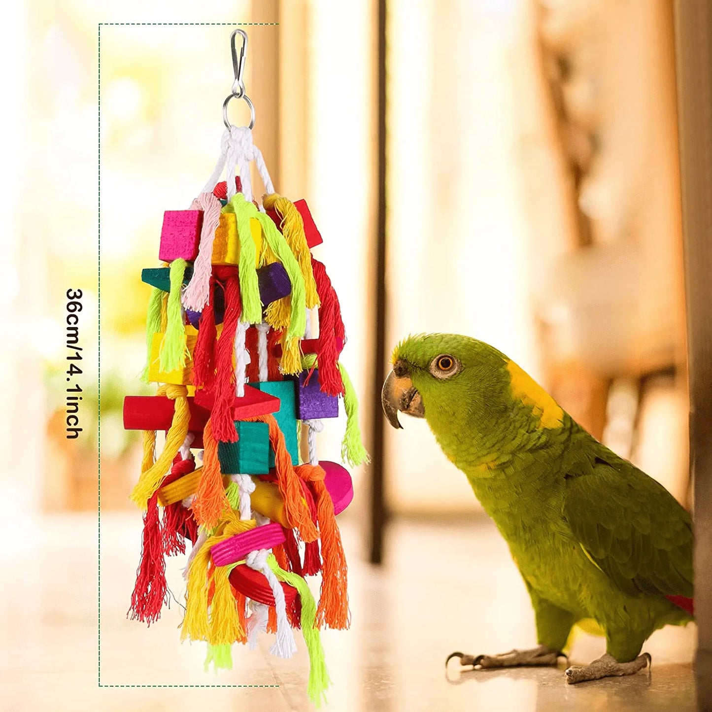 Rypet Large and Small Parrot Chewing Toys - Parrot Cage Bite Toys Wooden Block Tearing Toys for Conures Cockatiels African Grey and Other Amazon Parrots Animals & Pet Supplies > Pet Supplies > Bird Supplies > Bird Toys Rypet   