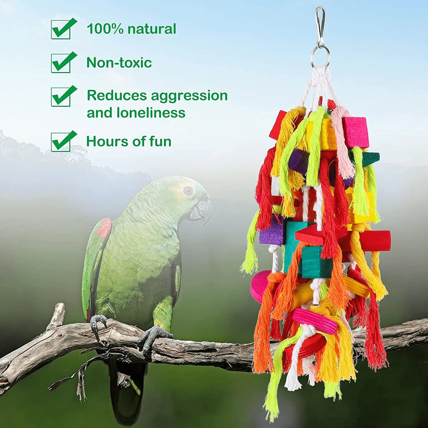 Rypet Large and Small Parrot Chewing Toys - Parrot Cage Bite Toys Wooden Block Tearing Toys for Conures Cockatiels African Grey and Other Amazon Parrots Animals & Pet Supplies > Pet Supplies > Bird Supplies > Bird Toys Rypet   