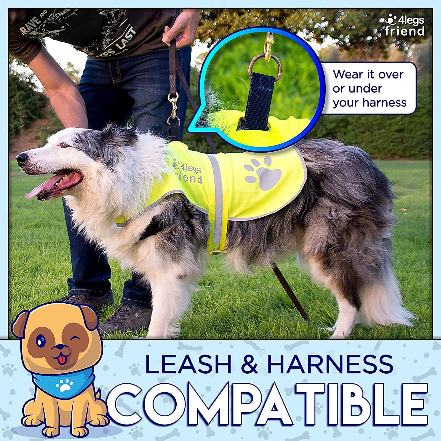 Safety Orange Reflective Lightweight Fleece Vest with Leash Hole 5 Sizes - High Visibility Coat for Outdoor Activity Day and Night, Keep Your Dog Visible, Safe from Cars & Hunting Accidents Animals & Pet Supplies > Pet Supplies > Dog Supplies > Dog Apparel 4LegsFriend   