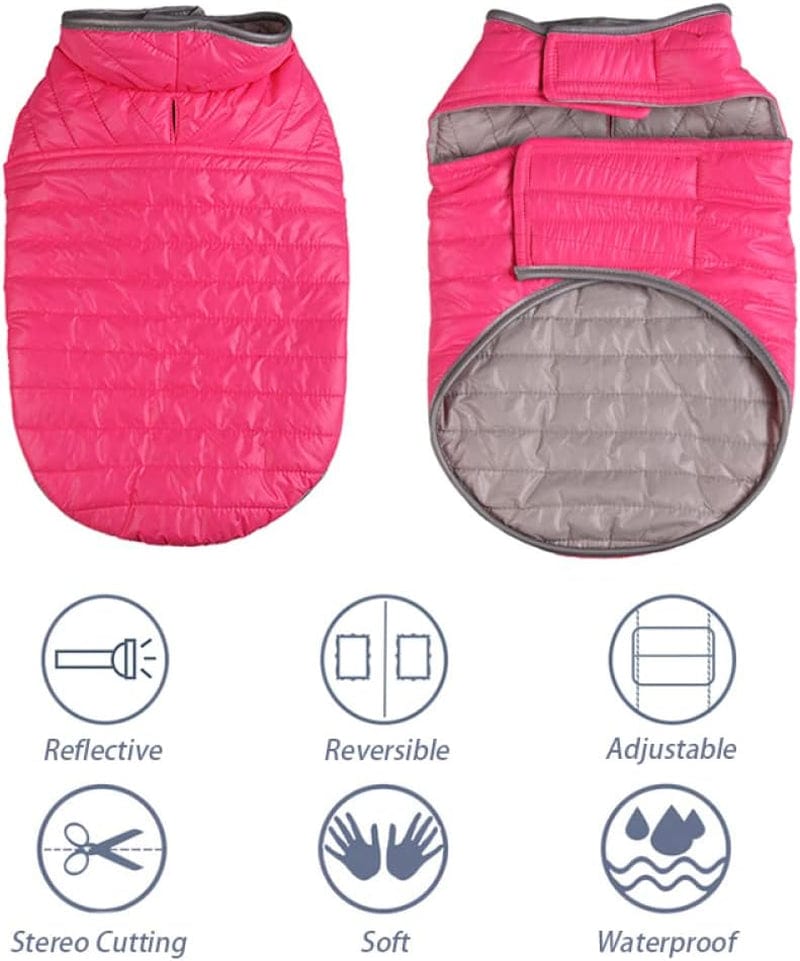 Safety Vest Reversible Small Dog down Jacket Dual Colors Reflective Dog Clothes for Large Dogs Pet for Winter Outdoor Activity Running Vest Animals & Pet Supplies > Pet Supplies > Dog Supplies > Dog Apparel NOBRIM   