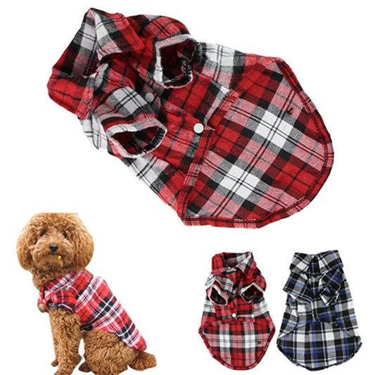 Sarkoyar Cute Pet Dog Puppy Plaid Shirt Coat Clothes T-Shirt Top Apparel Size XS S M L Animals & Pet Supplies > Pet Supplies > Dog Supplies > Dog Apparel Sarkoyar L Red 