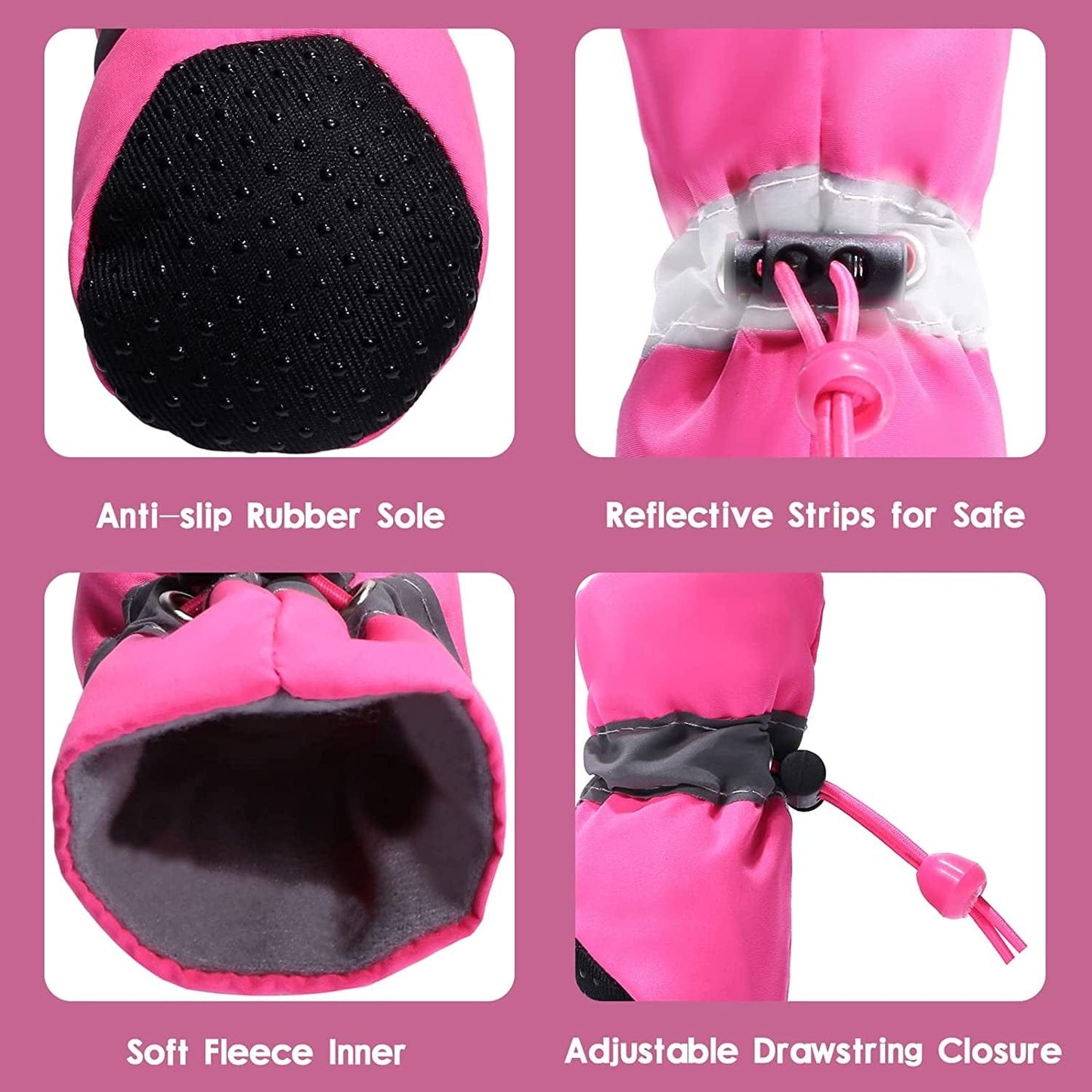 SATTARO Dog Shoes for Hot Pavement with Reflective Straps Non-Slip Cat Dog Boots Paw Protector for Small and Medium Petsdog Shoes (Size 6: 1.77"(Width), Pink) Animals & Pet Supplies > Pet Supplies > Dog Supplies > Dog Apparel SATTARO   