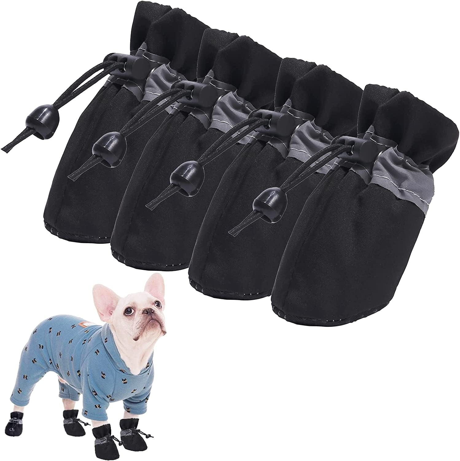 SATTARO Dog Shoes for Hot Pavement with Reflective Straps Non-Slip Cat Dog Boots Paw Protector for Small and Medium Petsdog Shoes (Size 6: 1.77"(Width), Pink) Animals & Pet Supplies > Pet Supplies > Dog Supplies > Dog Apparel SATTARO Black Size 6: 1.77"(Width) 