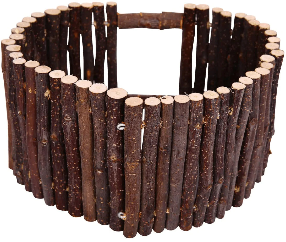 SAWMONG Flexible Wood Hideout, Hamster Rat Natural Apple Sticks Door Fence, Tunnel & Hideout for Hamster, Mouse, Gerbil, Small Animals Chew Toys Habitat Décor Animals & Pet Supplies > Pet Supplies > Small Animal Supplies > Small Animal Habitat Accessories SAWMONG   