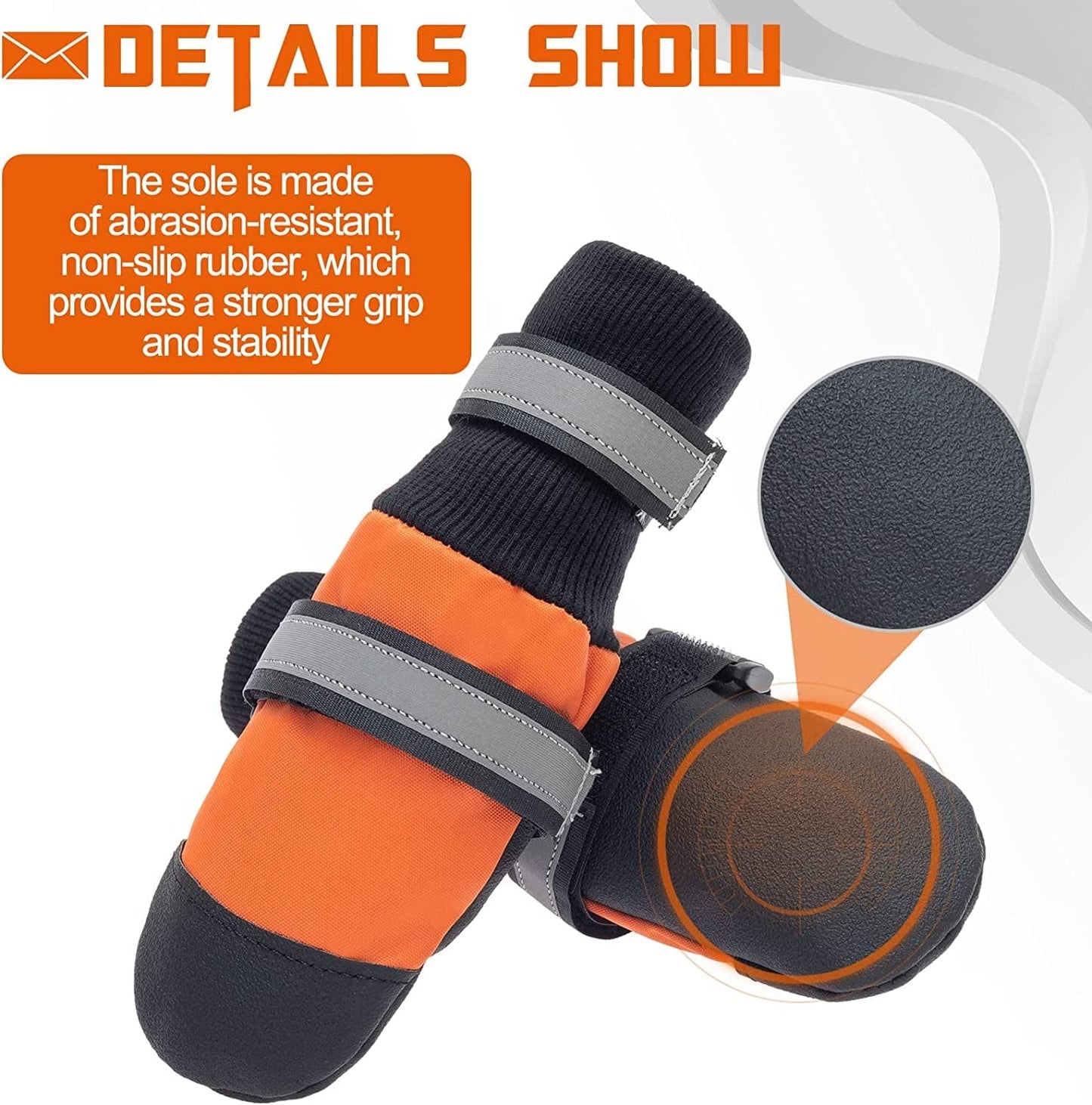 SCENEREAL Dog Boots, Anti-Slip Waterproof Dog Shoes for Hot Pavement Snow Rain with Reflective Strip, Paw Protectors with Traction Control for Hardwood Floors, for Medium Large Dogs in Winter Summer Animals & Pet Supplies > Pet Supplies > Dog Supplies > Dog Apparel SCENEREAL   