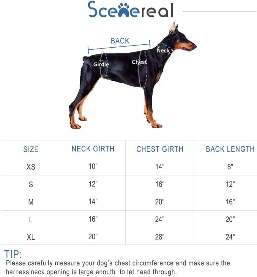 SCENEREAL Dog Winter Clothes Reversible Jacket Warm Coat Windproof Waterproof Plaid Vest Christmas Suit for Small Medium Large Dogs Pets Cold Weather Wearing Animals & Pet Supplies > Pet Supplies > Dog Supplies > Dog Apparel SAILE   