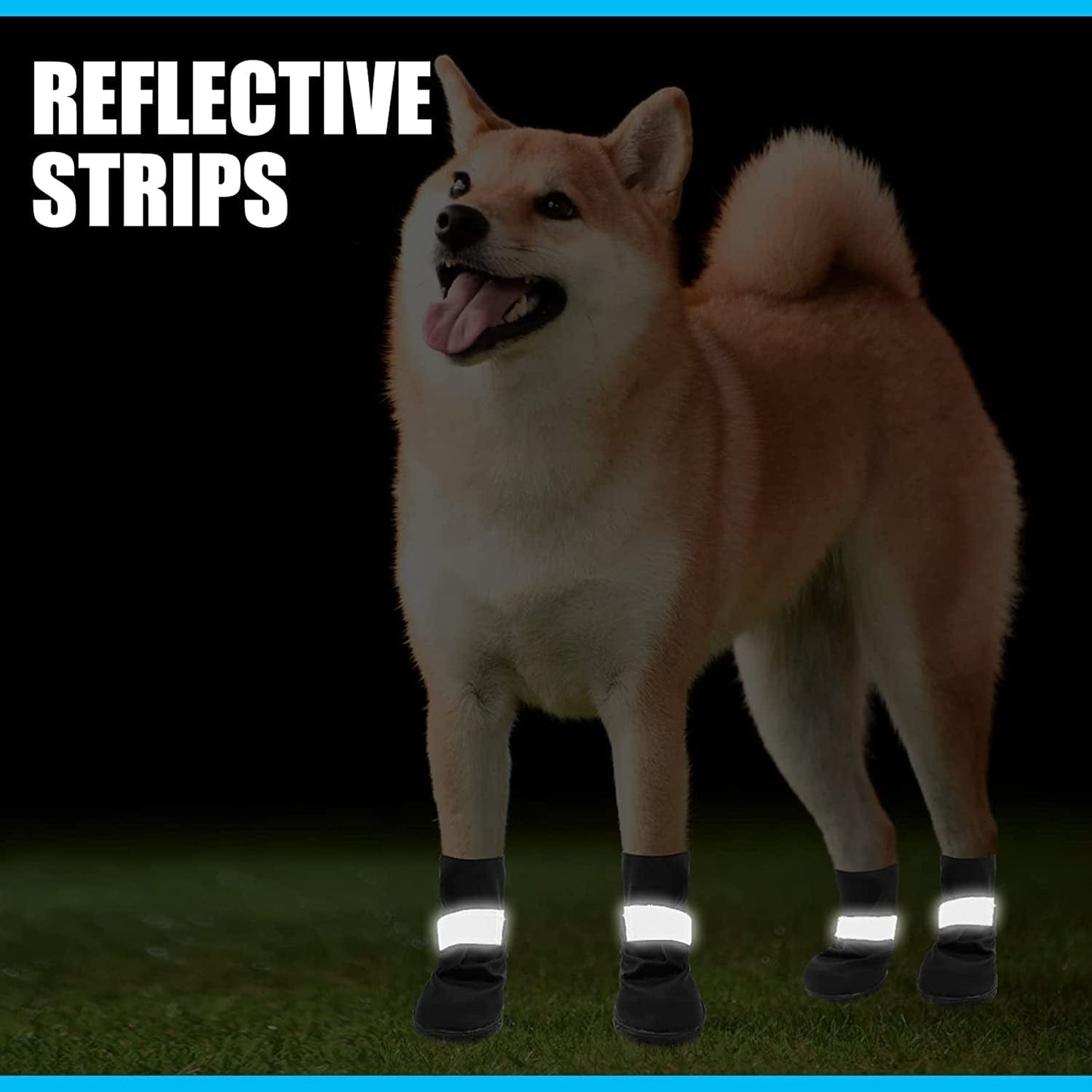 SCENEREAL Waterproof Dog Boots for Hot Pavement Hardwood Floors, Non-Slip Dog Shoes with Reflective Strips, 4 PCS Soft Breathable Paw Protectors for Small Medium Large Dogs Summer Winter Use Animals & Pet Supplies > Pet Supplies > Dog Supplies > Dog Apparel SCENEREAL   
