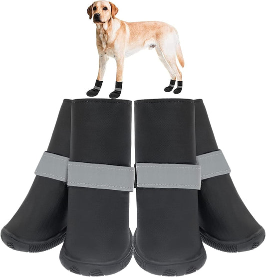 SCENEREAL Waterproof Dog Boots for Hot Pavement Hardwood Floors, Non-Slip Dog Shoes with Reflective Strips, 4 PCS Soft Breathable Paw Protectors for Small Medium Large Dogs Summer Winter Use Animals & Pet Supplies > Pet Supplies > Dog Supplies > Dog Apparel SCENEREAL S  