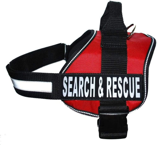 Search & Rescue Harness Vest Cool Comfort Nylon for Dogs Small Medium Large Girth Purchase Comes with 2 Reflective Search & Rescue Removable Patches. (Girth 28-38", Red) Animals & Pet Supplies > Pet Supplies > Dog Supplies > Dog Apparel Doggie Stylz Red Girth 28-38" 