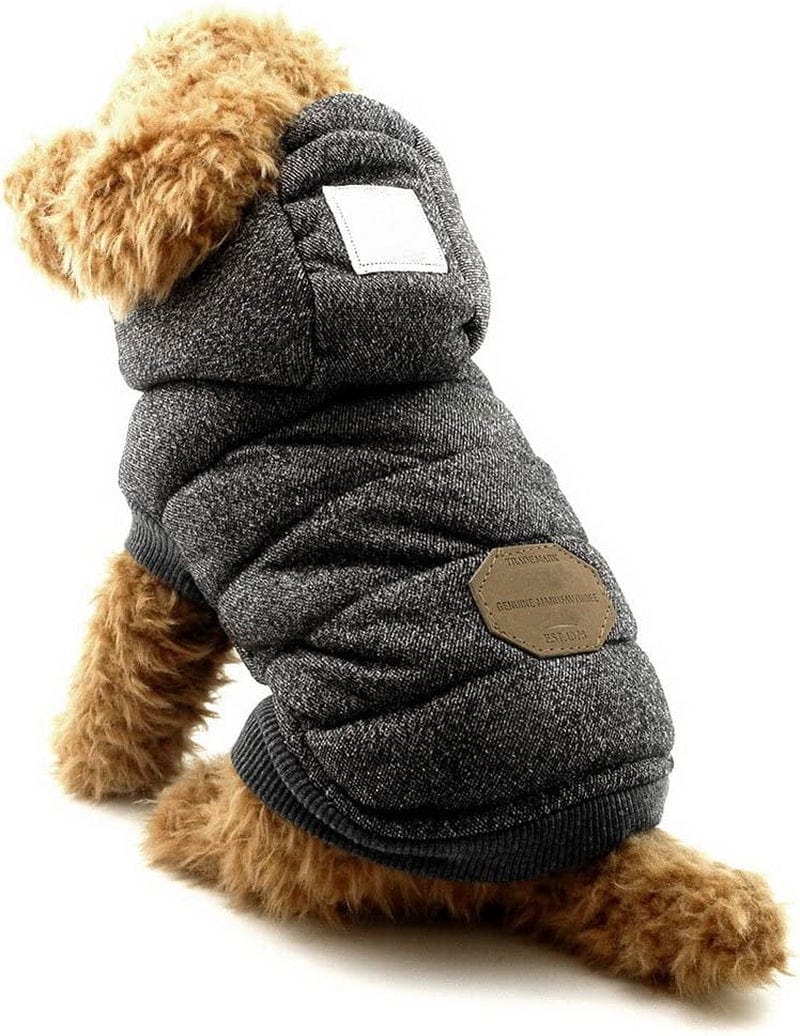 SELMAI Fleece Dog Hoodie Winter Coat for Small Boy Dog Cat Puppy Cotton Hooded Jacket Chihuahua Clothes Girl Boy Yorkie Pet Walking Outdoor Black S Animals & Pet Supplies > Pet Supplies > Dog Supplies > Dog Apparel SELMAI Grey 1 XXL