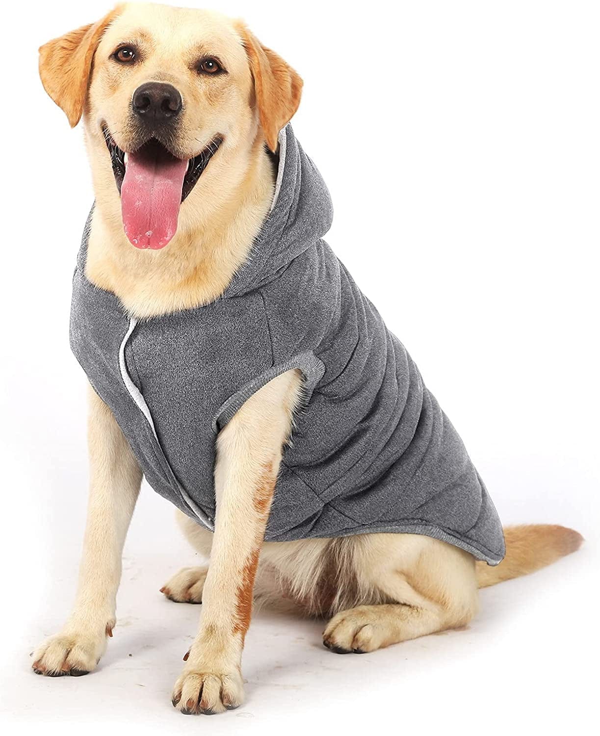 SELMAI Fleece Dog Hoodie Winter Coat for Small Boy Dog Cat Puppy Cotton Hooded Jacket Chihuahua Clothes Girl Boy Yorkie Pet Walking Outdoor Black S Animals & Pet Supplies > Pet Supplies > Dog Supplies > Dog Apparel SELMAI Gray 1 6XL (Back:23.6 in;Chest:31.5 in)